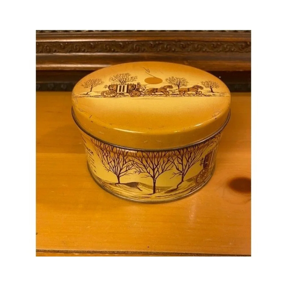 Vintage E Cherry Sons & Co Cashew Butter Crunch Tin Stagecoach Philadelphia